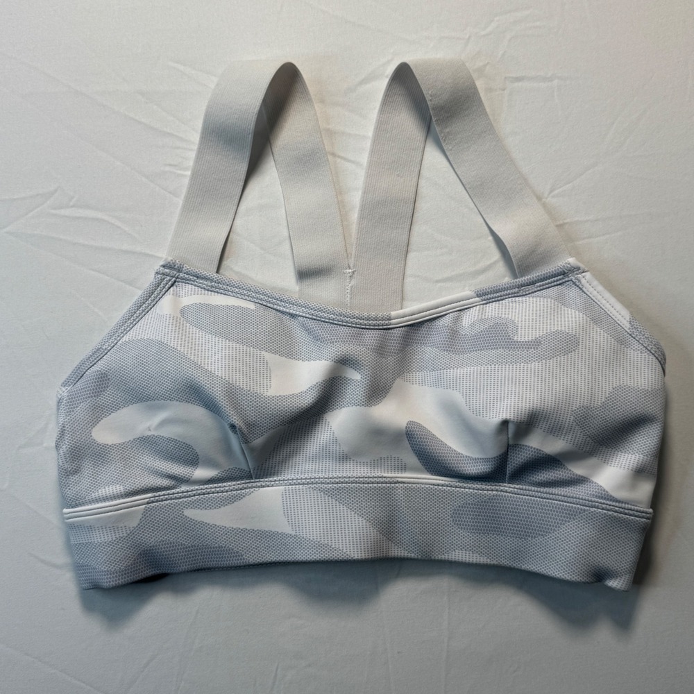 Lilybod Sports Bra Grey White Camo Activewear Yoga Gym Workout Womens Small